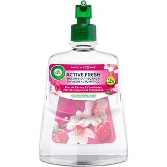 ambientador automático difusor Active Fresh Flor de Cerezo & Frambuesa con aceites esenciales recambio - Air Wick