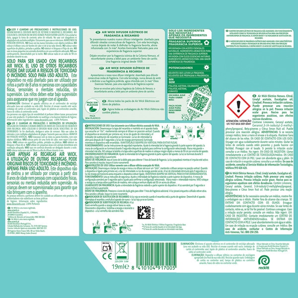 elektrischer Lufterfrischer intelligenter Diffusor Nenuco mit ätherischen Ölen Apparat + Nachfüllpackung