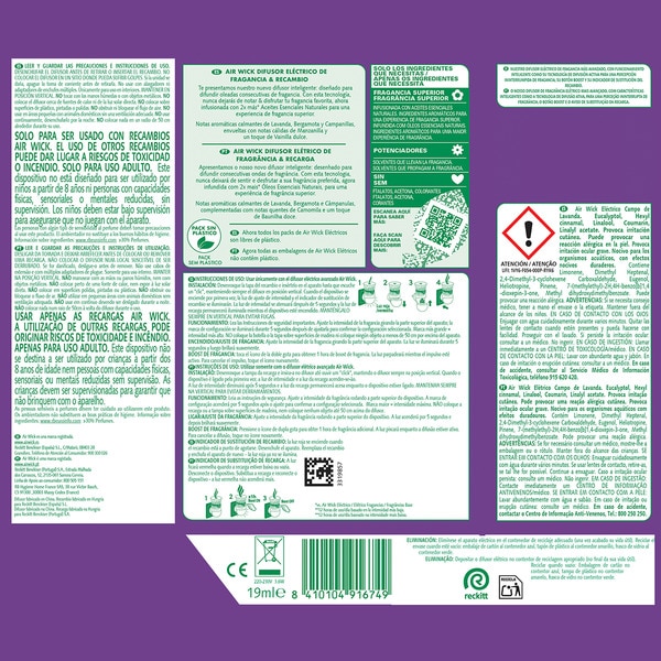 Elektrischer Lufterfrischer intelligenter Diffusor Lavendelfeld mit ätherischen Ölen Apparat + Nachfüllpackung