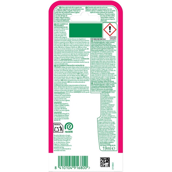 Cherry Blossom & Raspberry smart diffuser electric air freshener with essential oils refill