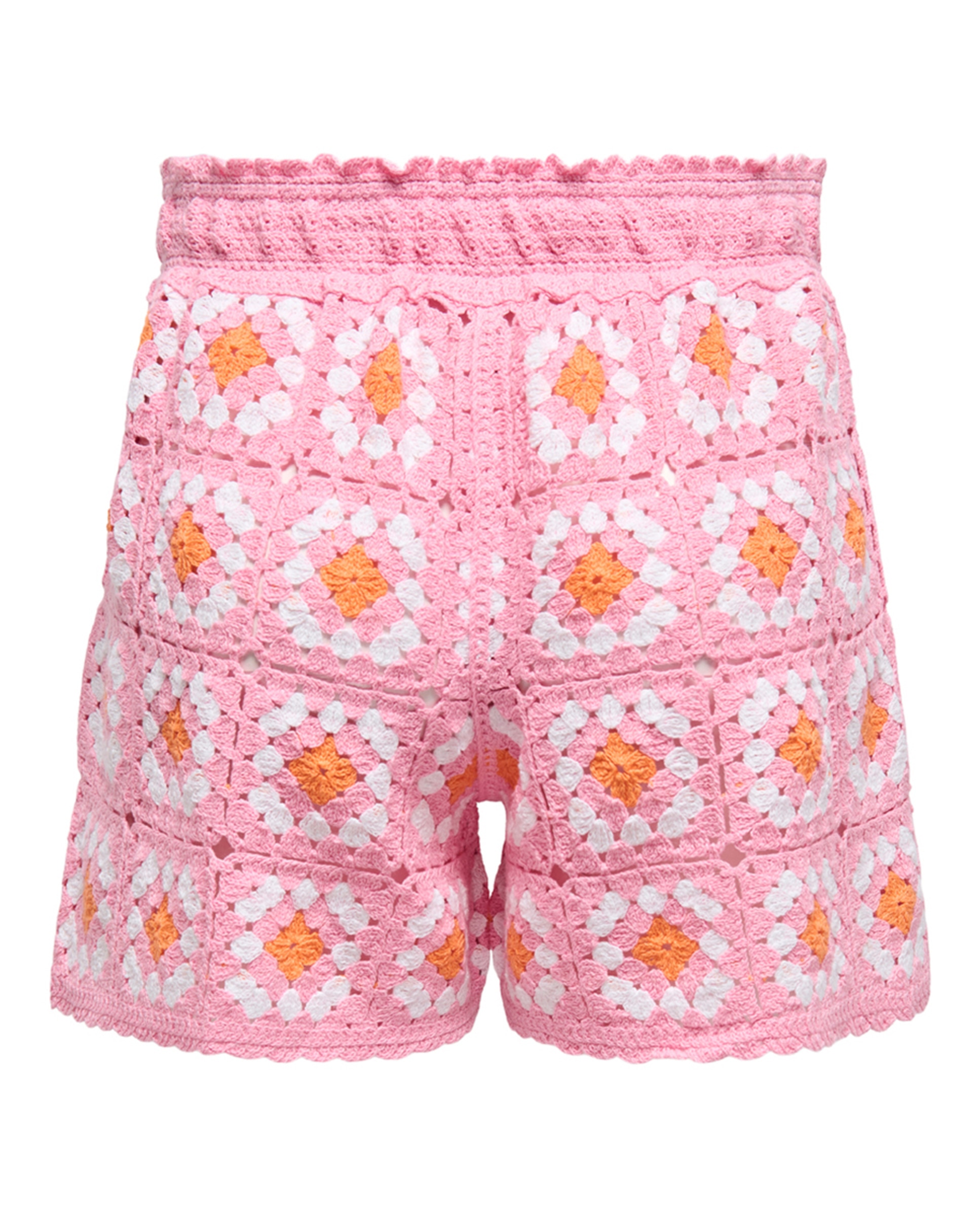 Calções de Algodão com Cintura Média Rosa-7