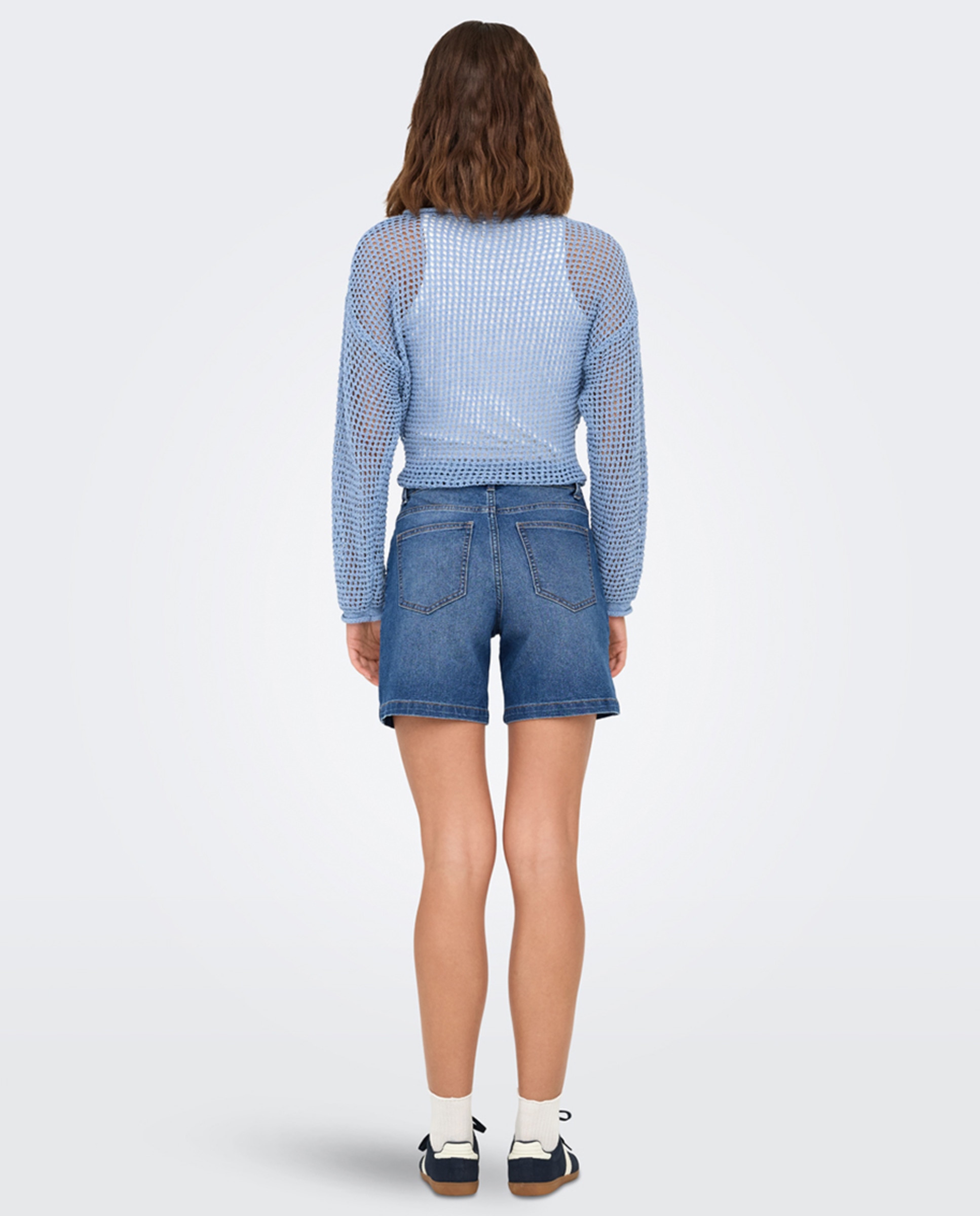 Calções de Ganga Mom Fit Azul-4