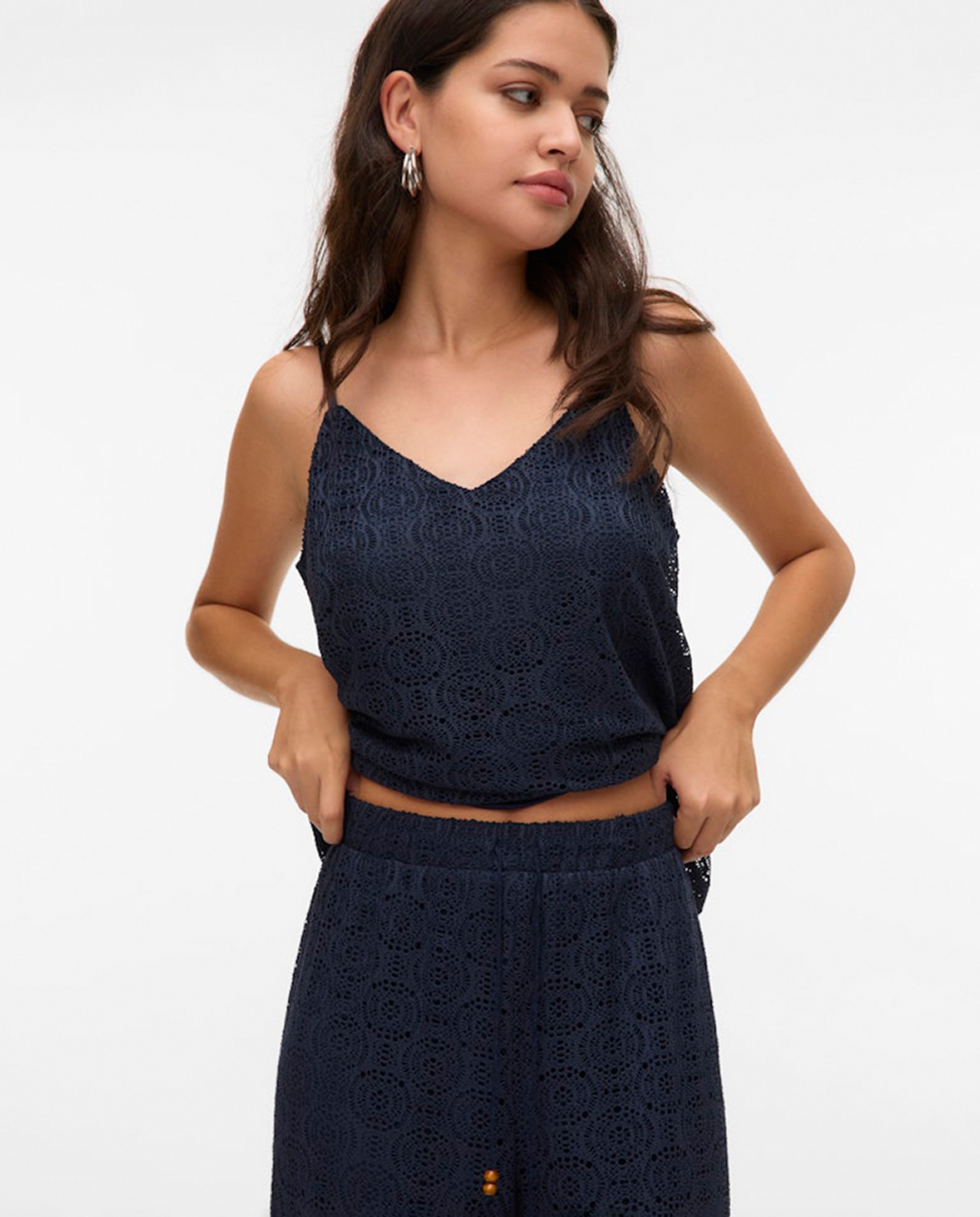 Top de Alças de Crochet Azul-marinho-5