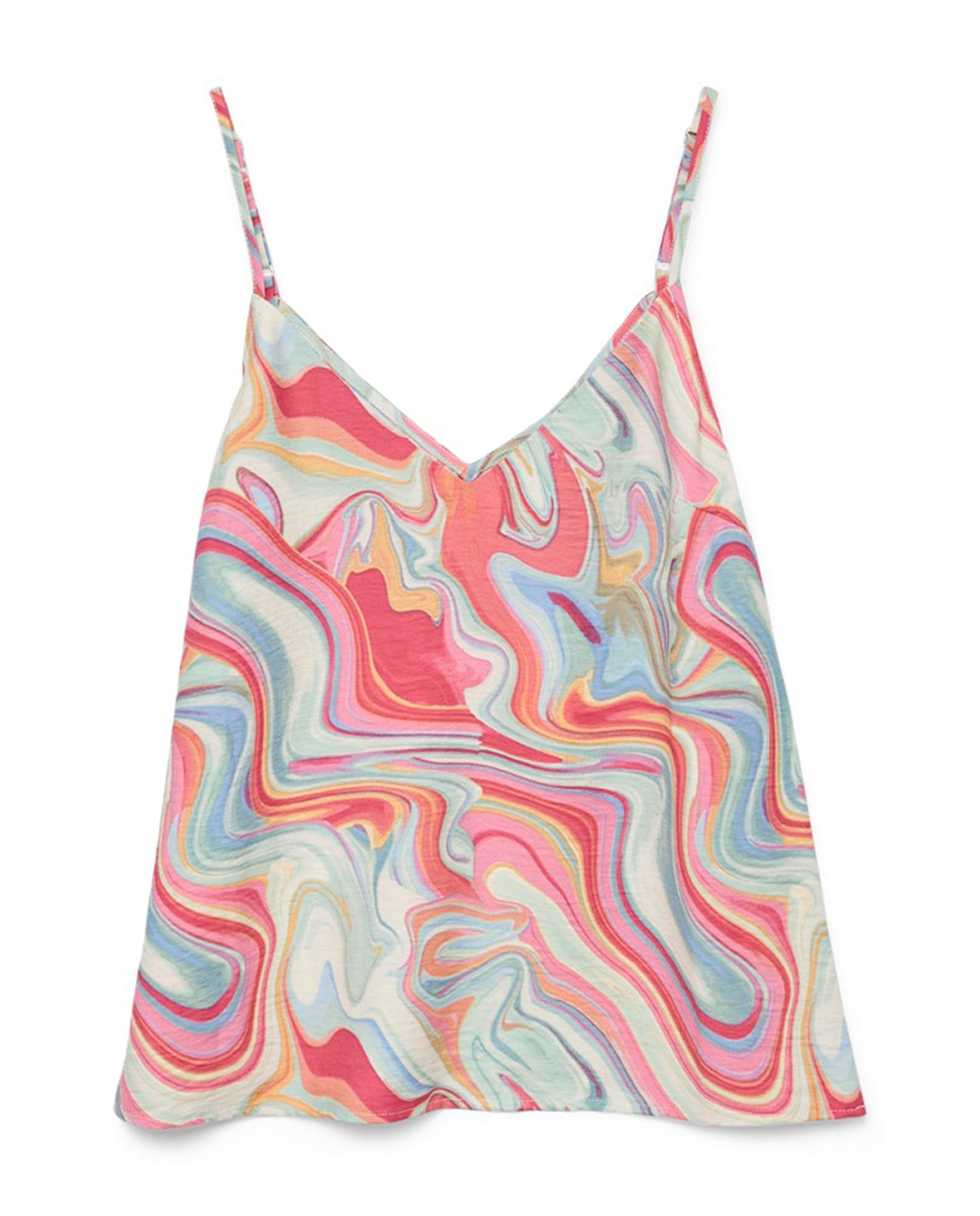 Top de Alças Finas e Estampado Multicolor-5