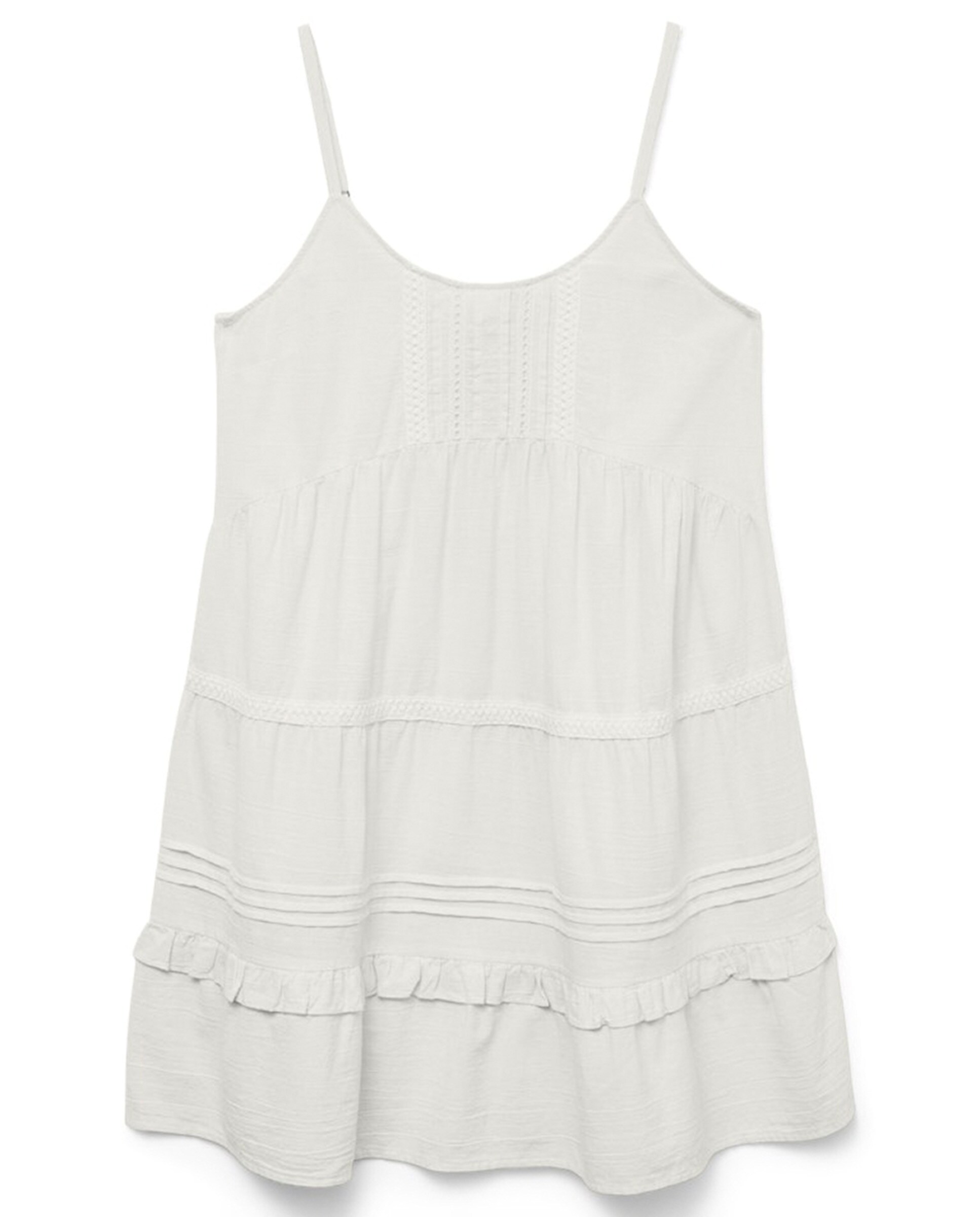 VERO MODA Vmelis SL Wide Short Dress Jrs Vestido, Blanco Nieve, M Para Mujer