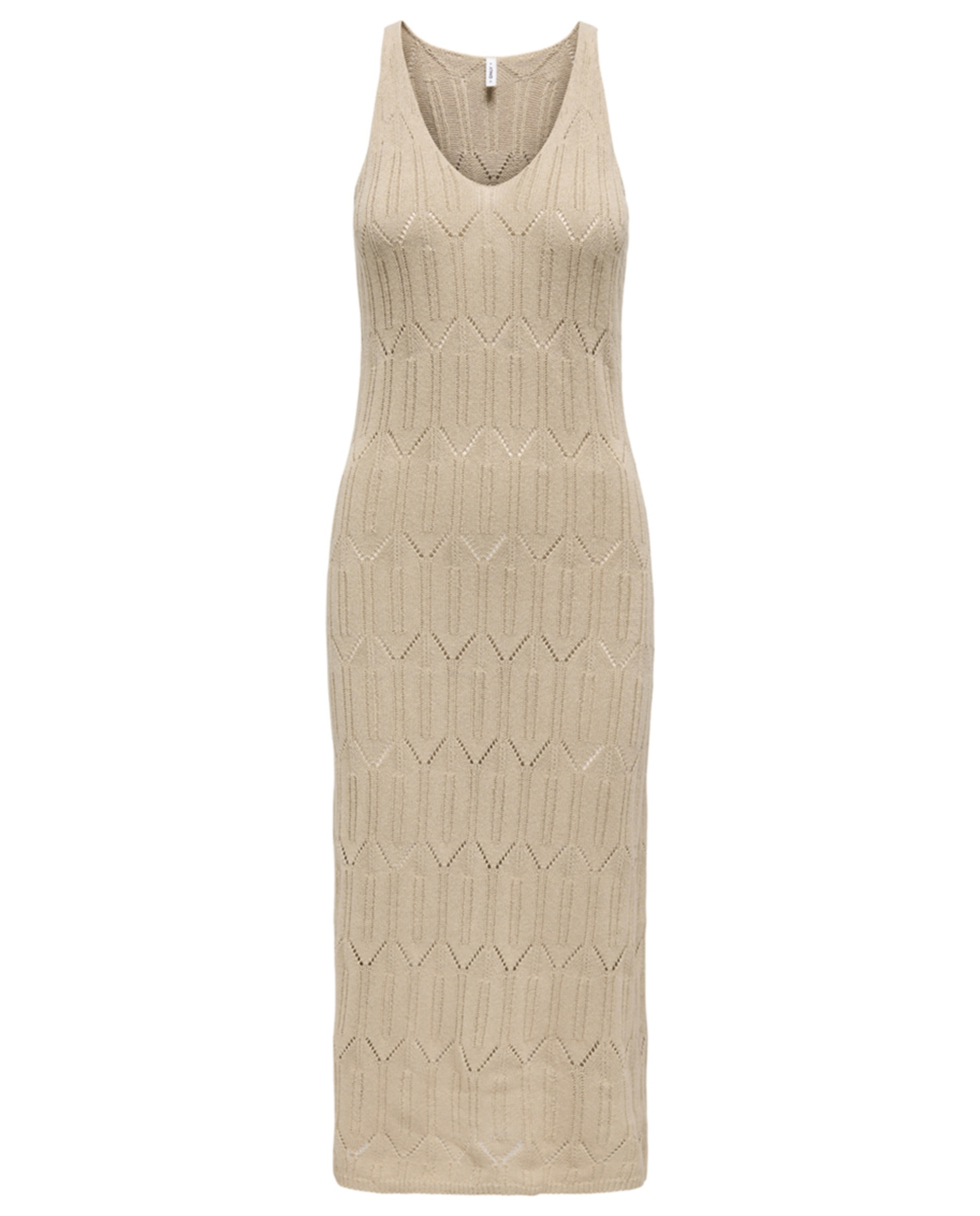 Vestido Midi sem Mangas - Bege Cinzento-6