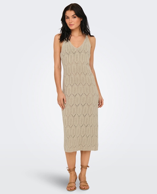Imagem 0 de Vestido Midi sem Mangas - Bege