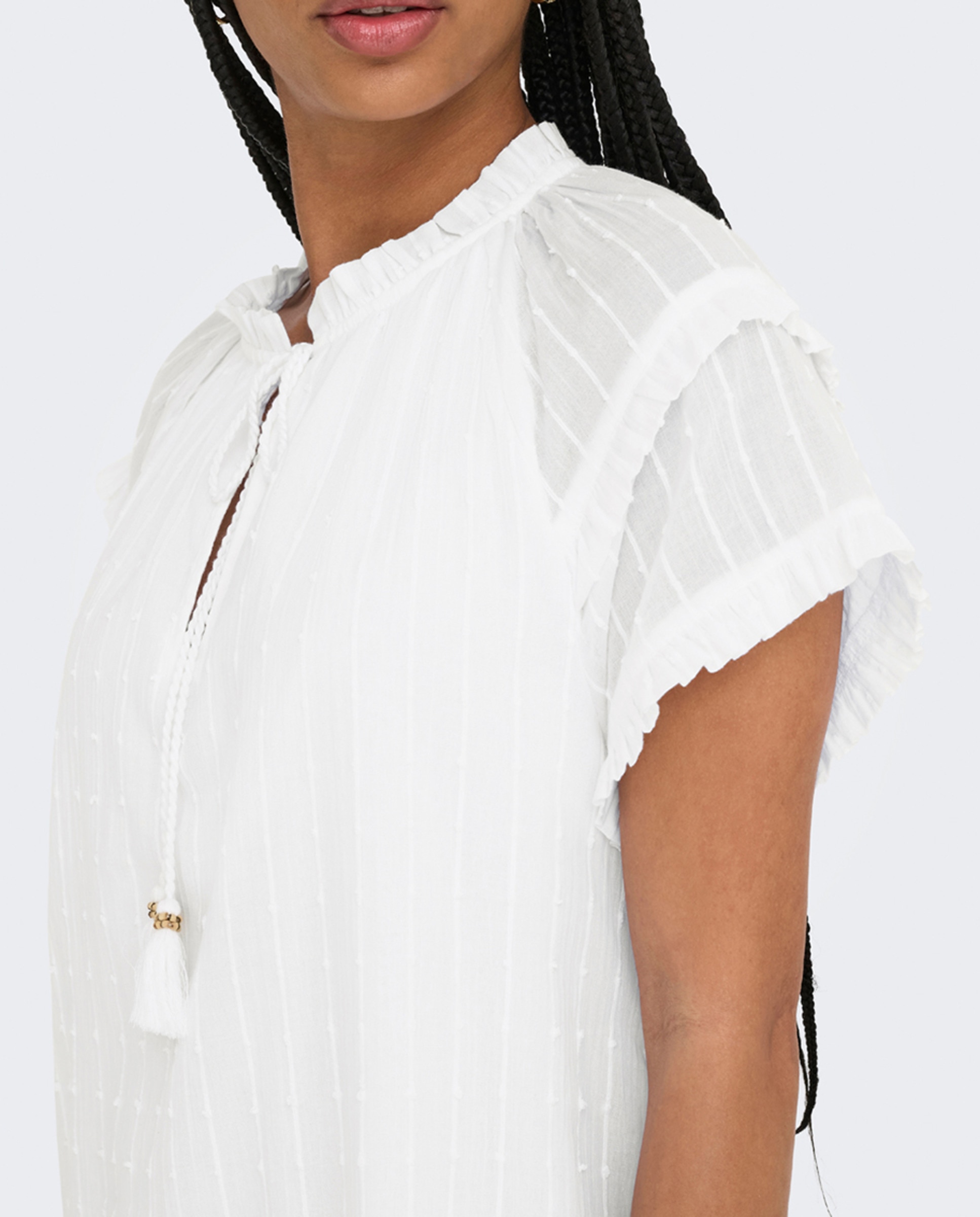 Vestido Curto com Bordados - Branco Branco-5