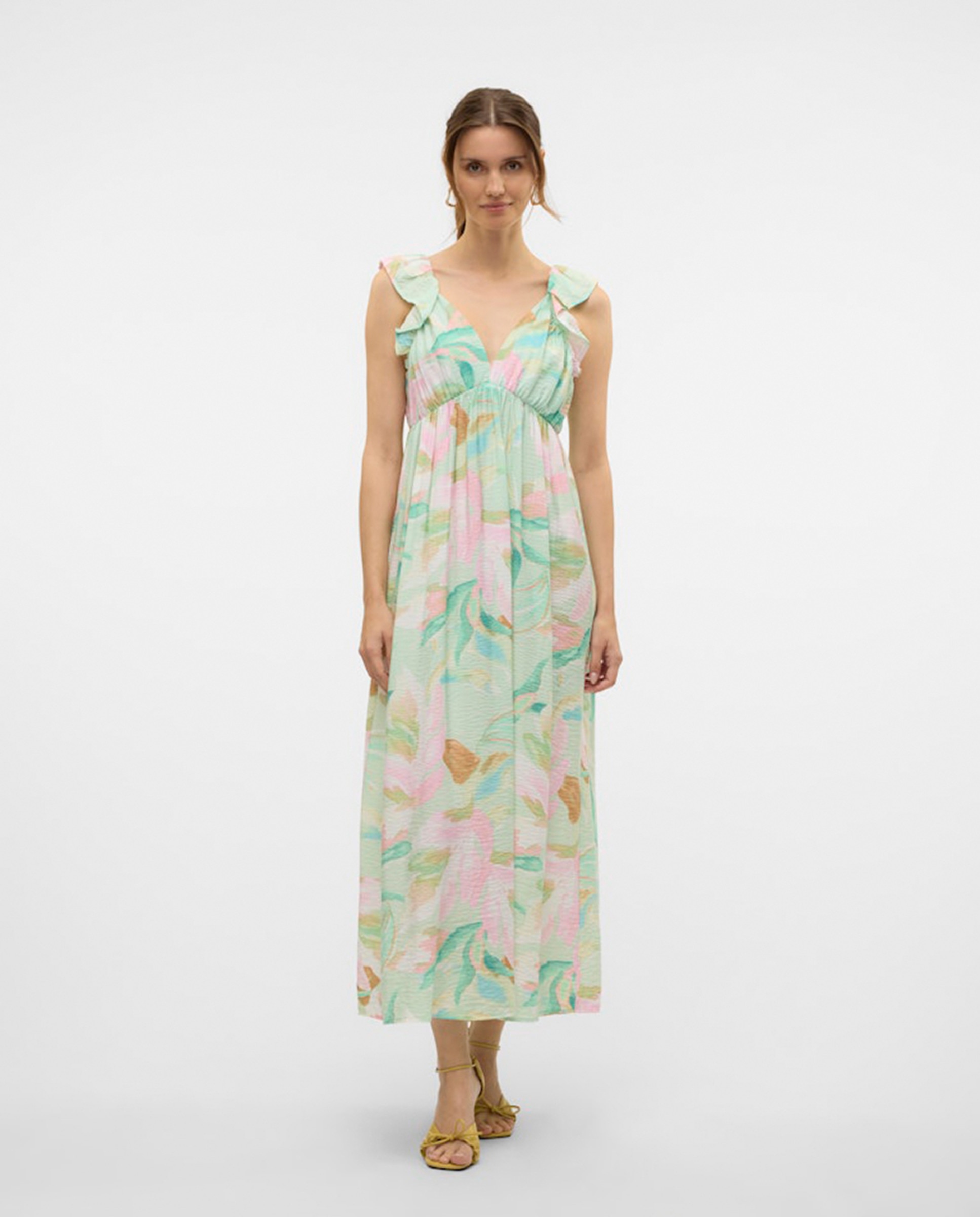 Vestido midi de alças Verde-antiquário-5