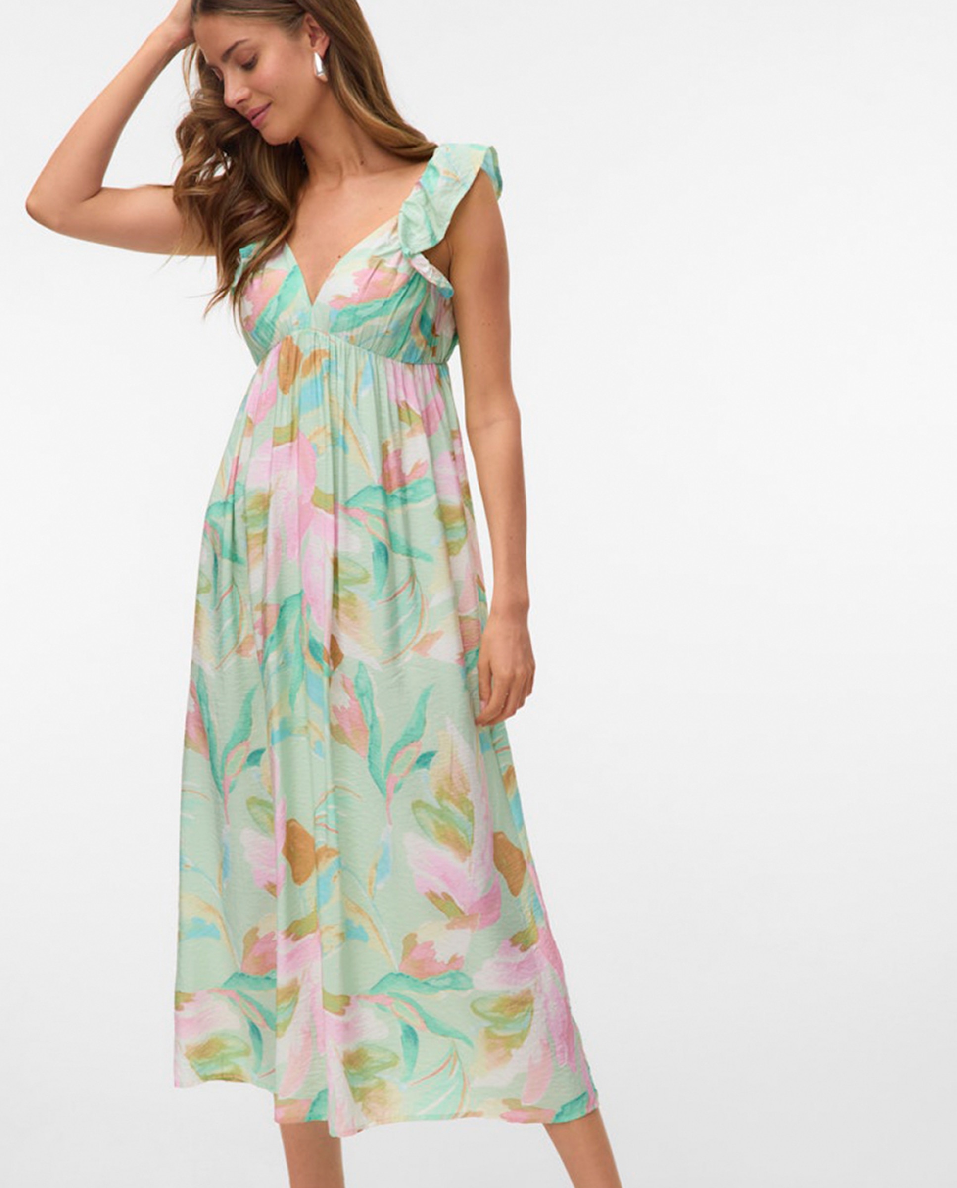 Vestido midi de alças Verde-antiquário-2