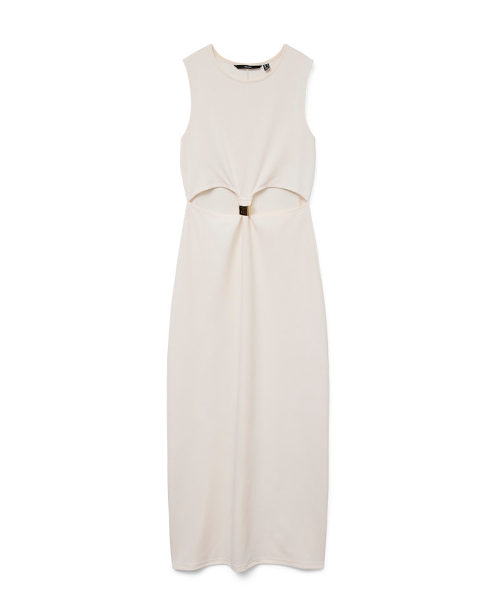 Vestido Comprido com Manga à Cava Branco-6