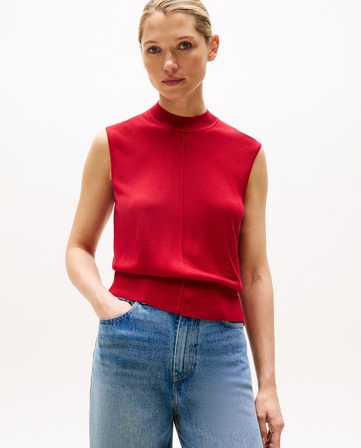 Imagen 0 de Jersey de mujer con cuello Perkins sin mangas