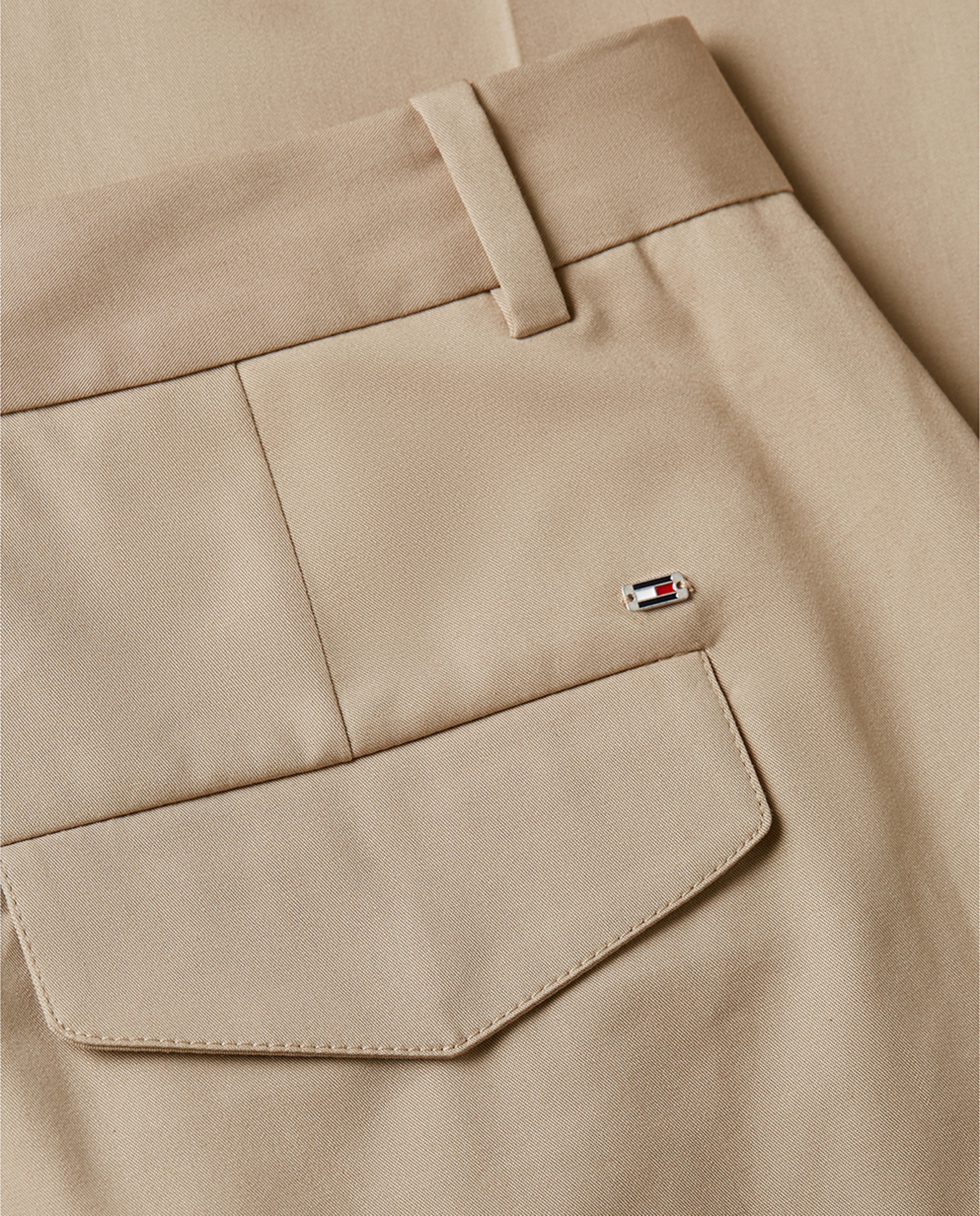 Calças Chino Slim Straight Bege-7