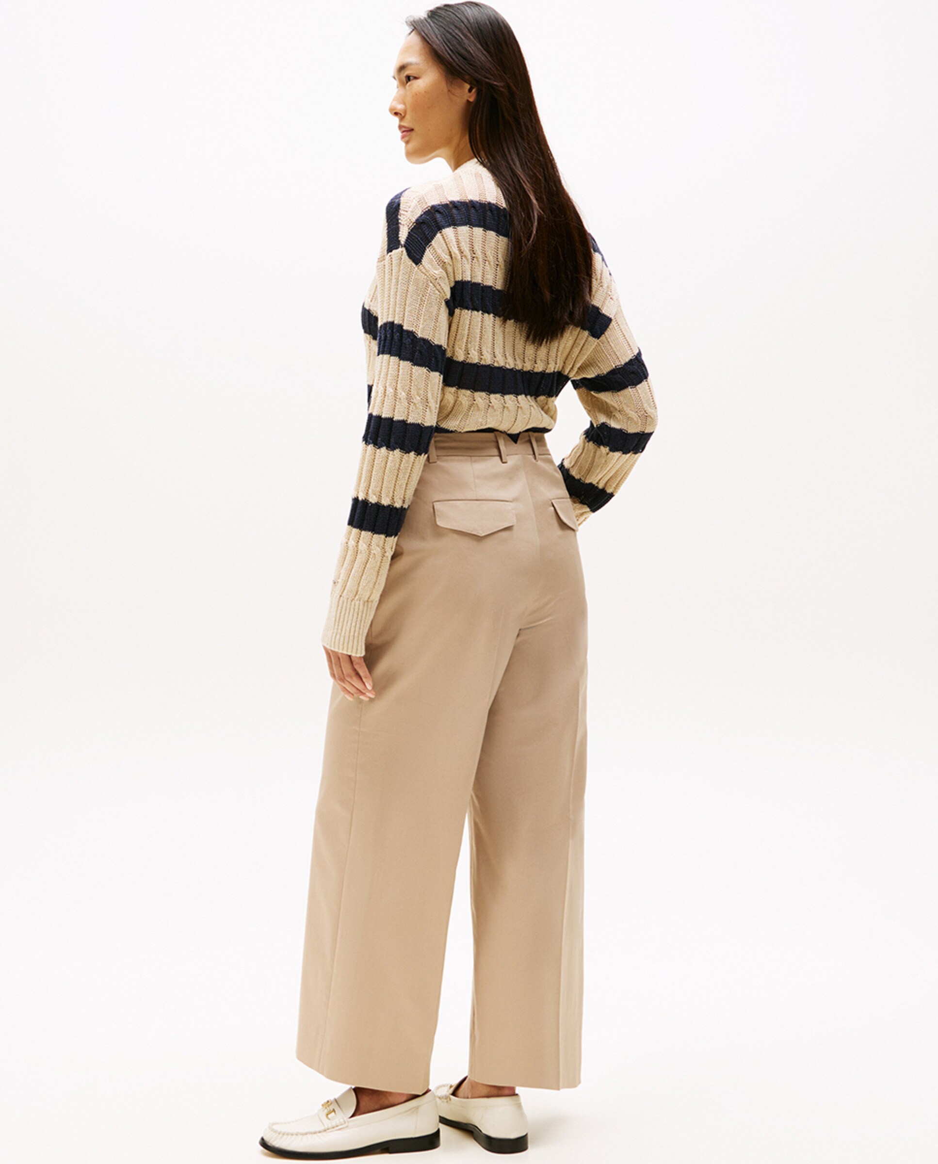 Calças Chino Slim Straight Bege-5