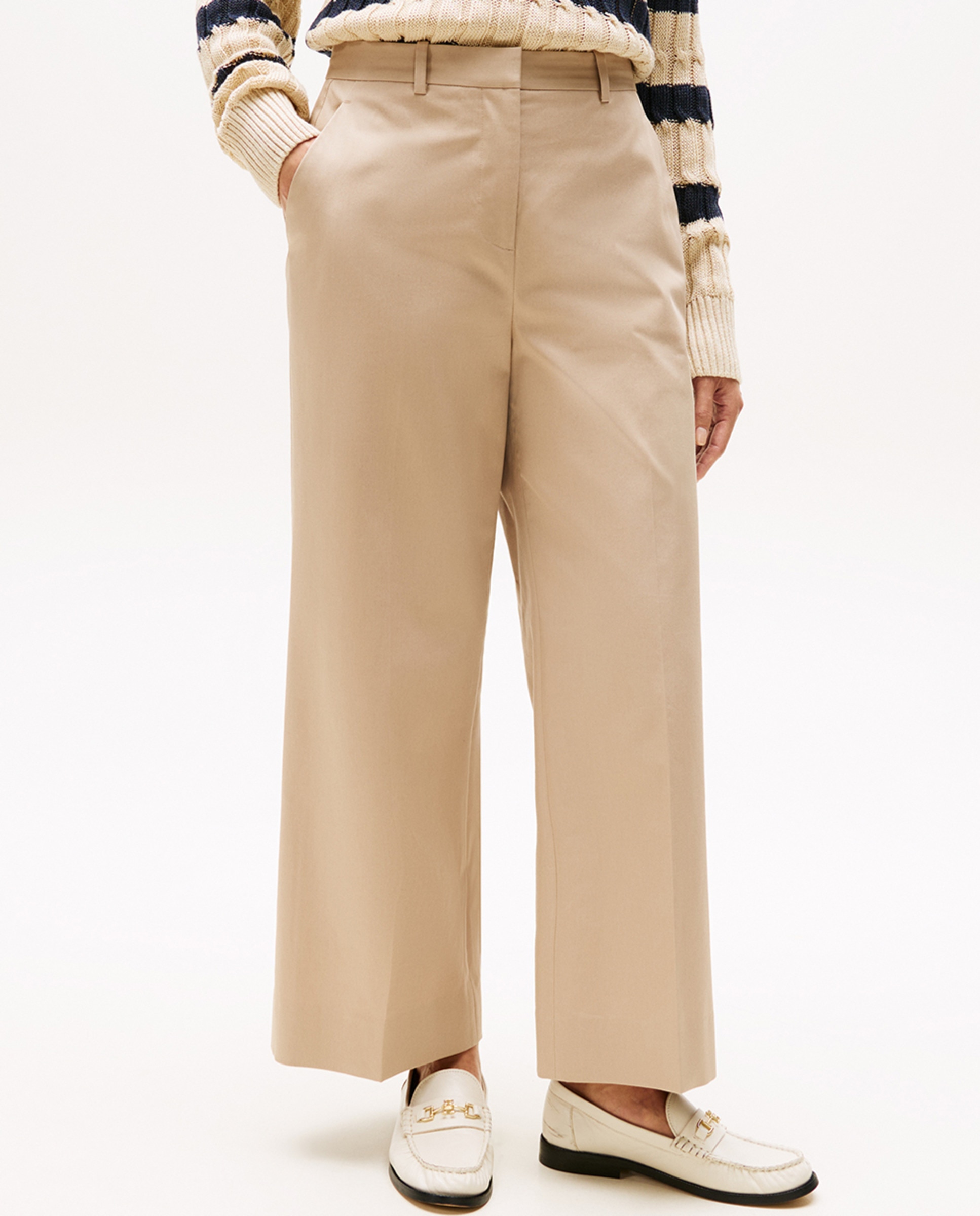 Calças Chino Slim Straight Bege-2