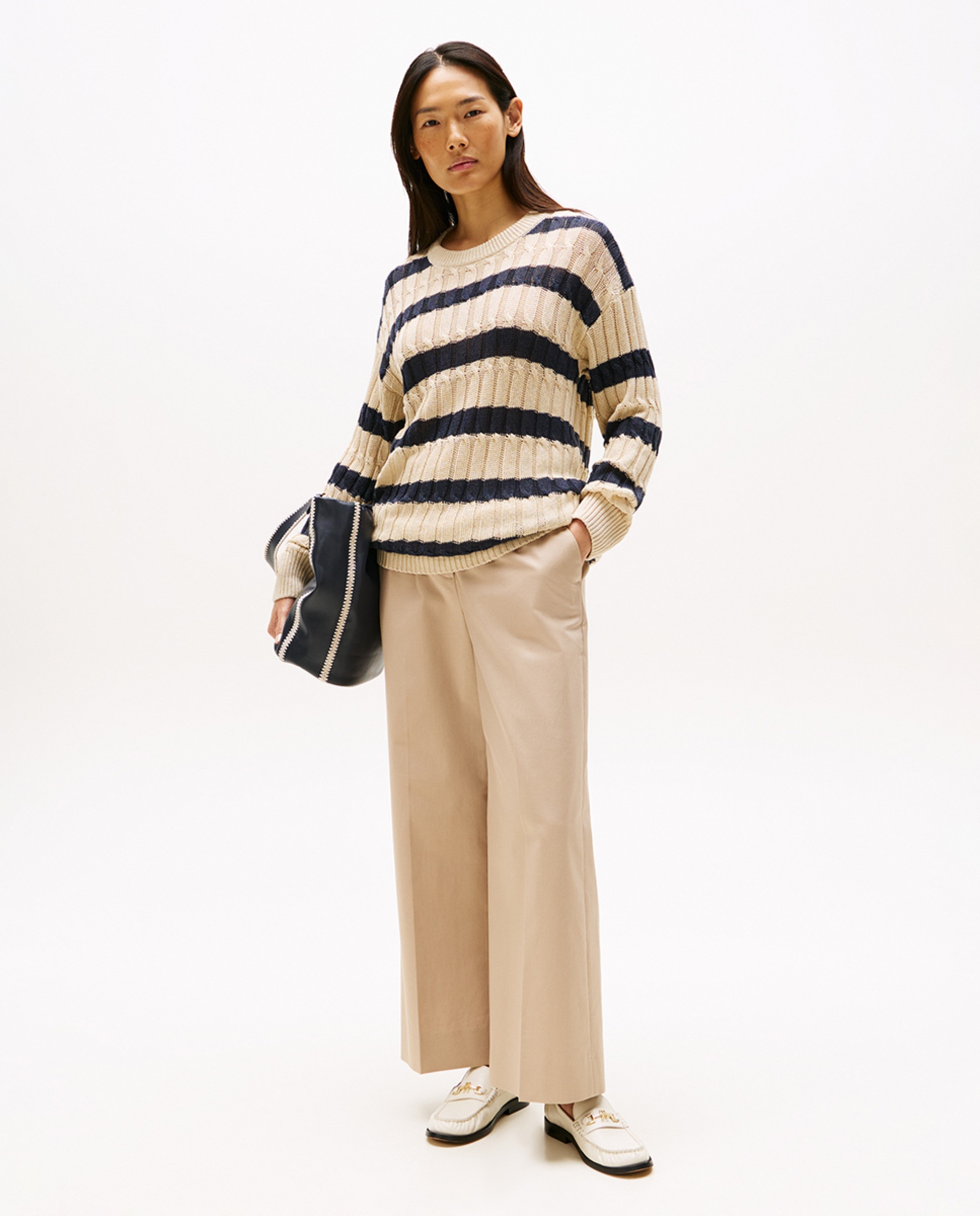 Calças Chino Slim Straight Bege-1