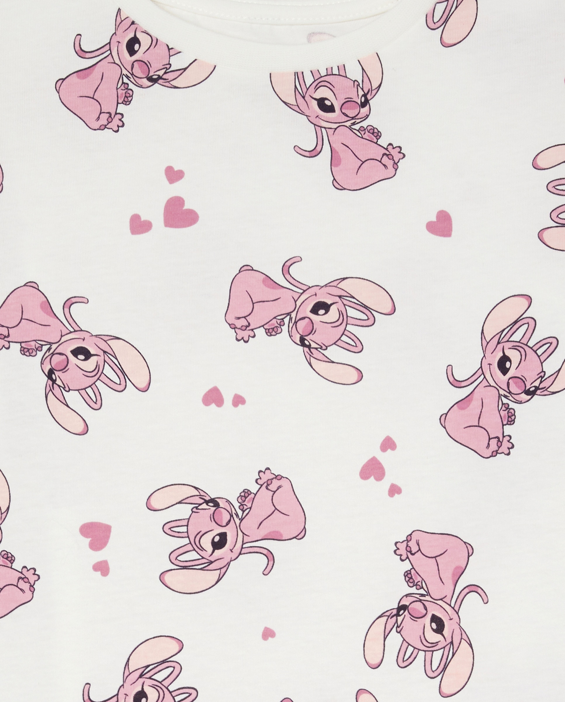 Pijama Comprido de Malha com Estampado Lilo & Stitch Branco-4