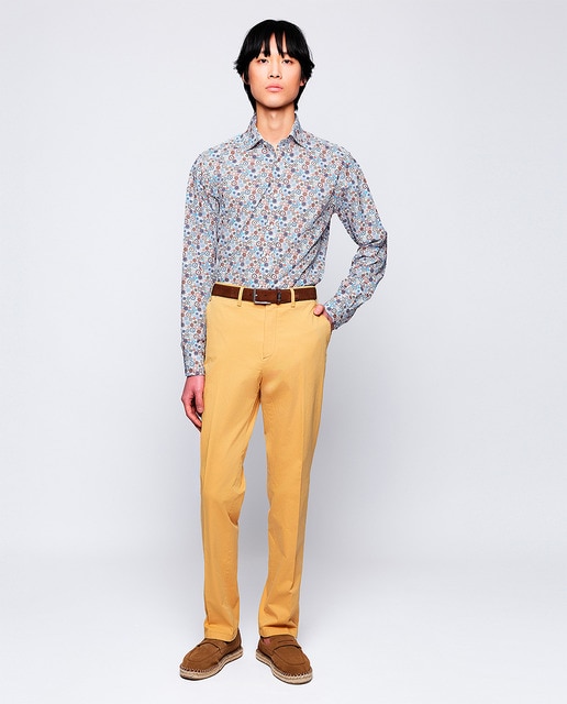 Imagen 0 de Pantalón hombre chino regular fit algodón strech liso azul marino