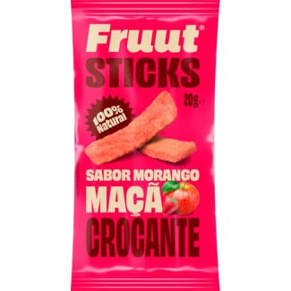 Chips de Maça com sabor Morango embalagem 20 g - Fruut