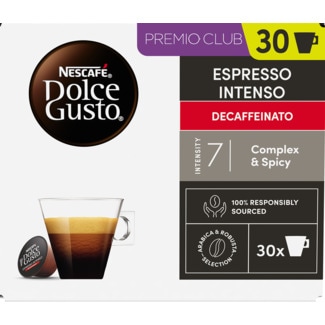 Cápsula de Café Espresso Intenso Descafeinado embalagem 30 unidades - Nescafé Dolce Gusto
