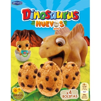 Bolachas Ovos com Pepitas de Chocolate embalagem 140 g - Artiach Dinosaurus