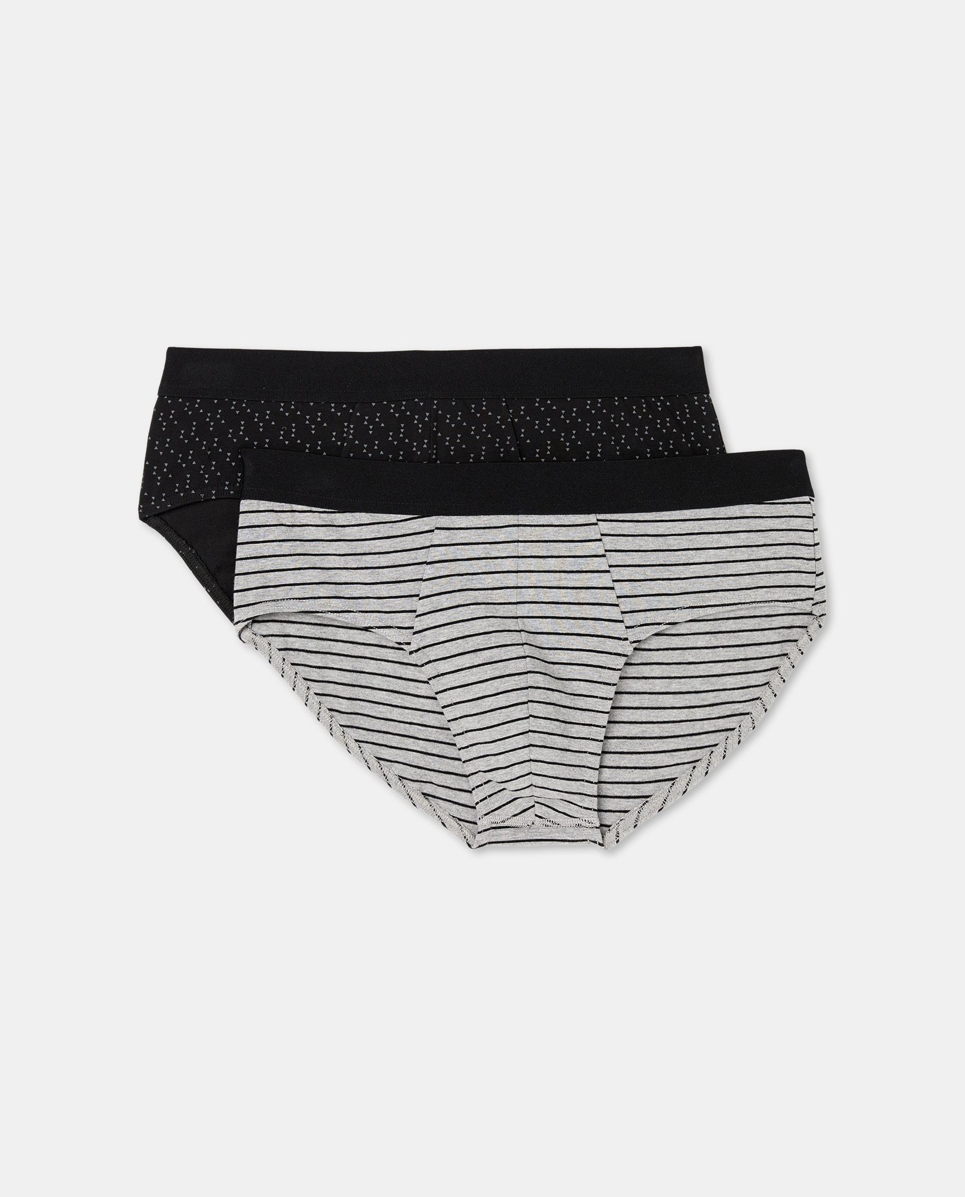 Pack de 2 Slips de Malha com Fantasia Cinzento-1