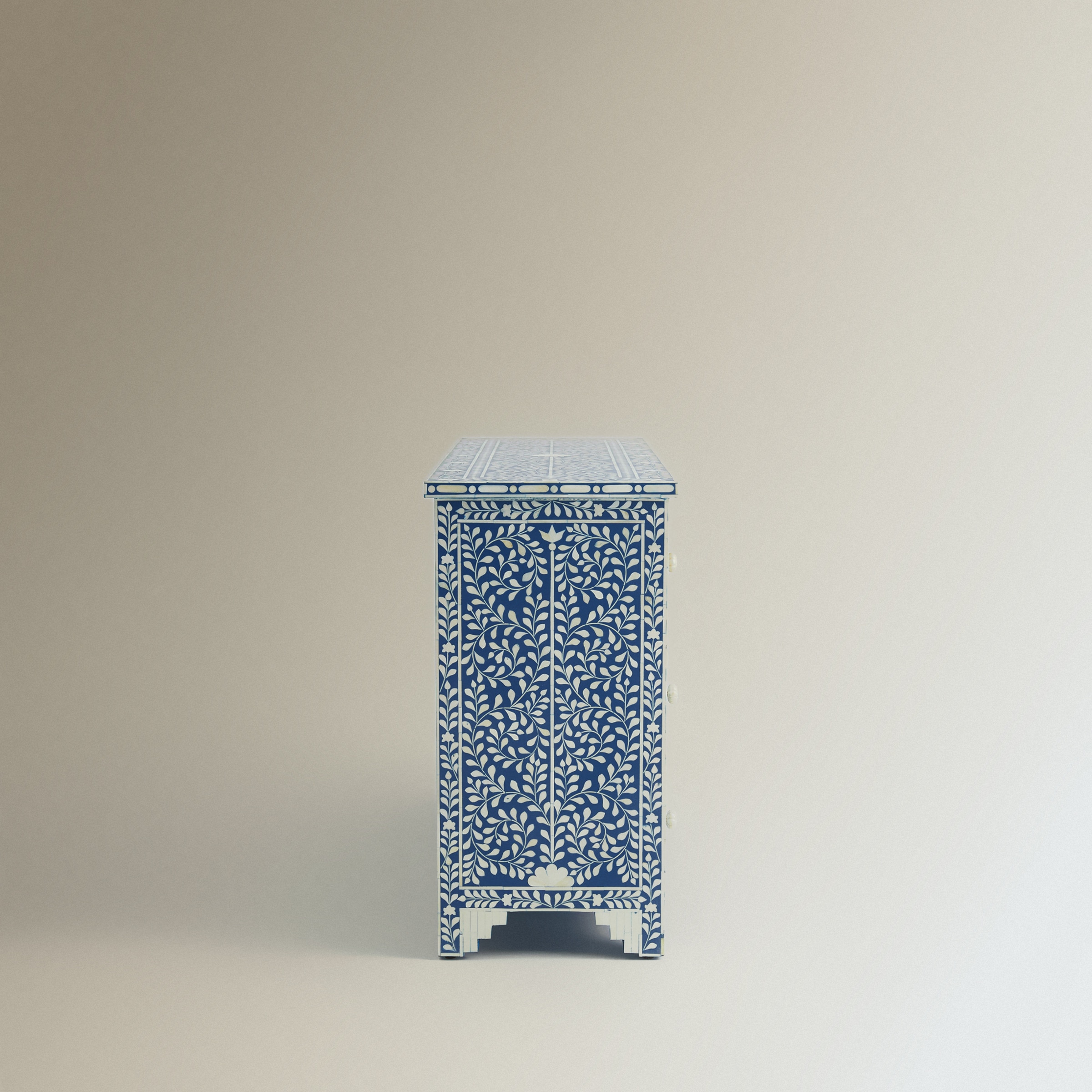 Cómoda de Madeira e Osso com 7 Gavetas Kerala Azul-4