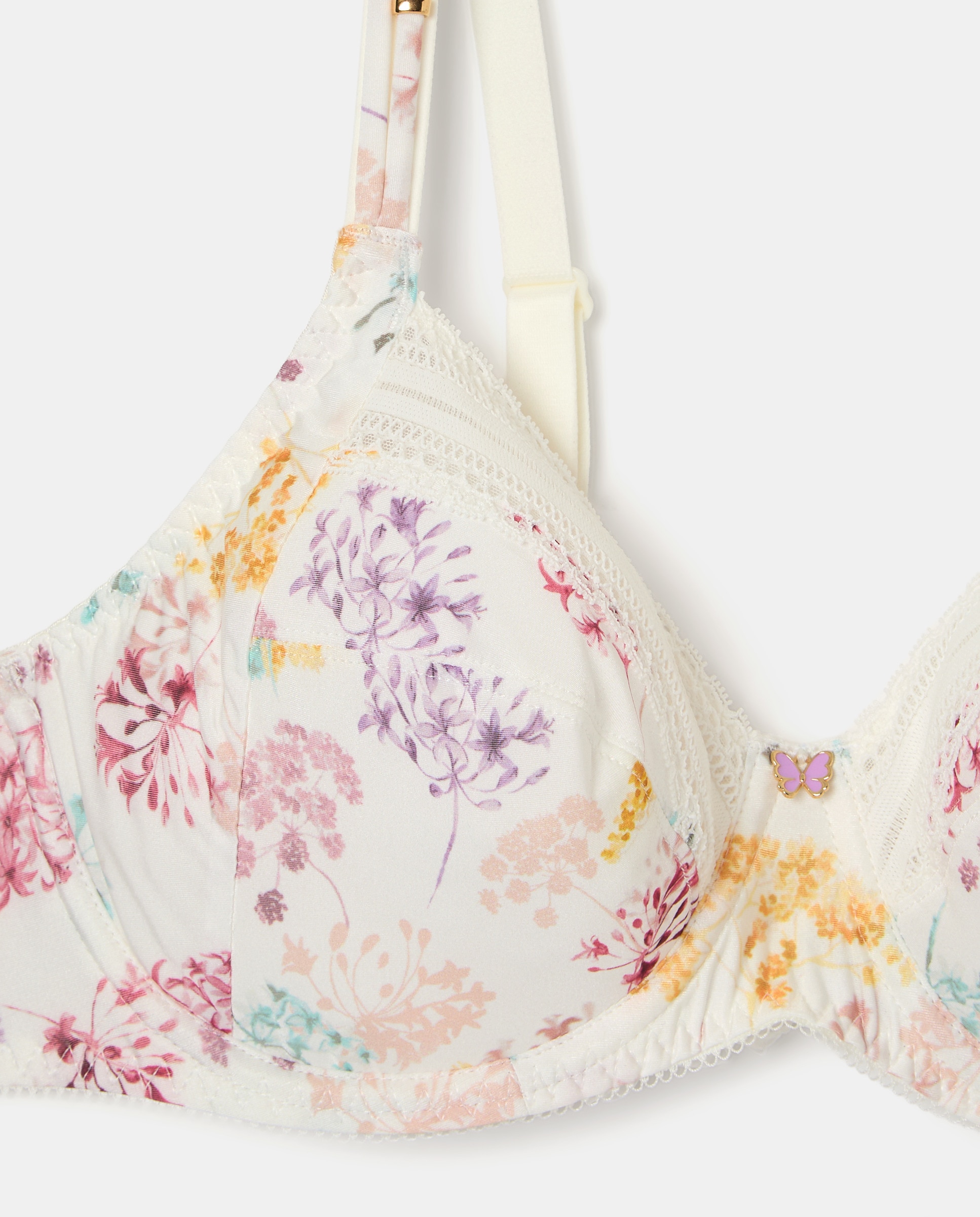 Soutien com Aros e Alças com Estampado Floral Cru-2