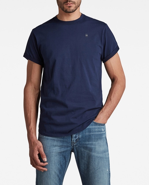 Imagen 0 de Camiseta Lash de hombre en algodón ecológico azul de manga corta