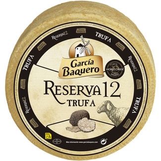 Reserva 12 queso viejo de oveja madurado con trufa y miel elaborado con leche pasteurizada peso aproximado pieza 3 kg maduración + de 4 meses - Garcia Baquero