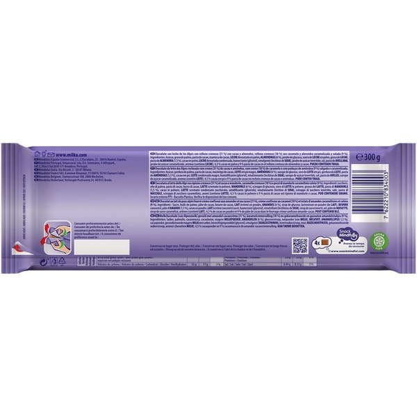 MMMAX Milchschokolade mit Mandeln und Karamell Tafel 300 g