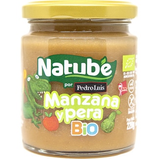 tarrito de manzana y pera ecológico sin gluten desde 4 meses envase 220 g - Natube Bio