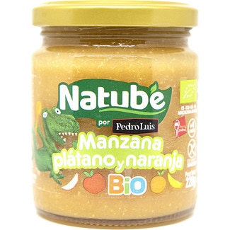 tarrito de manzana, plátano y naranja ecológico sin gluten desde 4 meses envase 220 g - Natube Bio