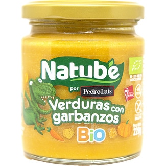 tarrito de verduras con garbanzos ecológico sin gluten desde 6 meses tarrito 220 g - Natube Bio