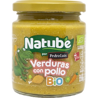 tarrito de verduras con pollo ecológico sin gluten desde 6 meses envase 220 g - Natube Bio