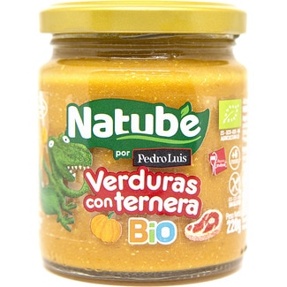 tarrito de verduras con ternera ecológico sin gluten desde 6 meses envase 220 g - Natube Bio