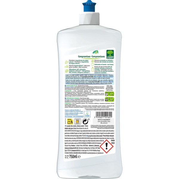verdünntes Handspülmittel, hypoallergen, ideal für empfindliche Haut, ohne Farbstoffe Flasche 750 ml parfümfrei, auch für Babyflaschen