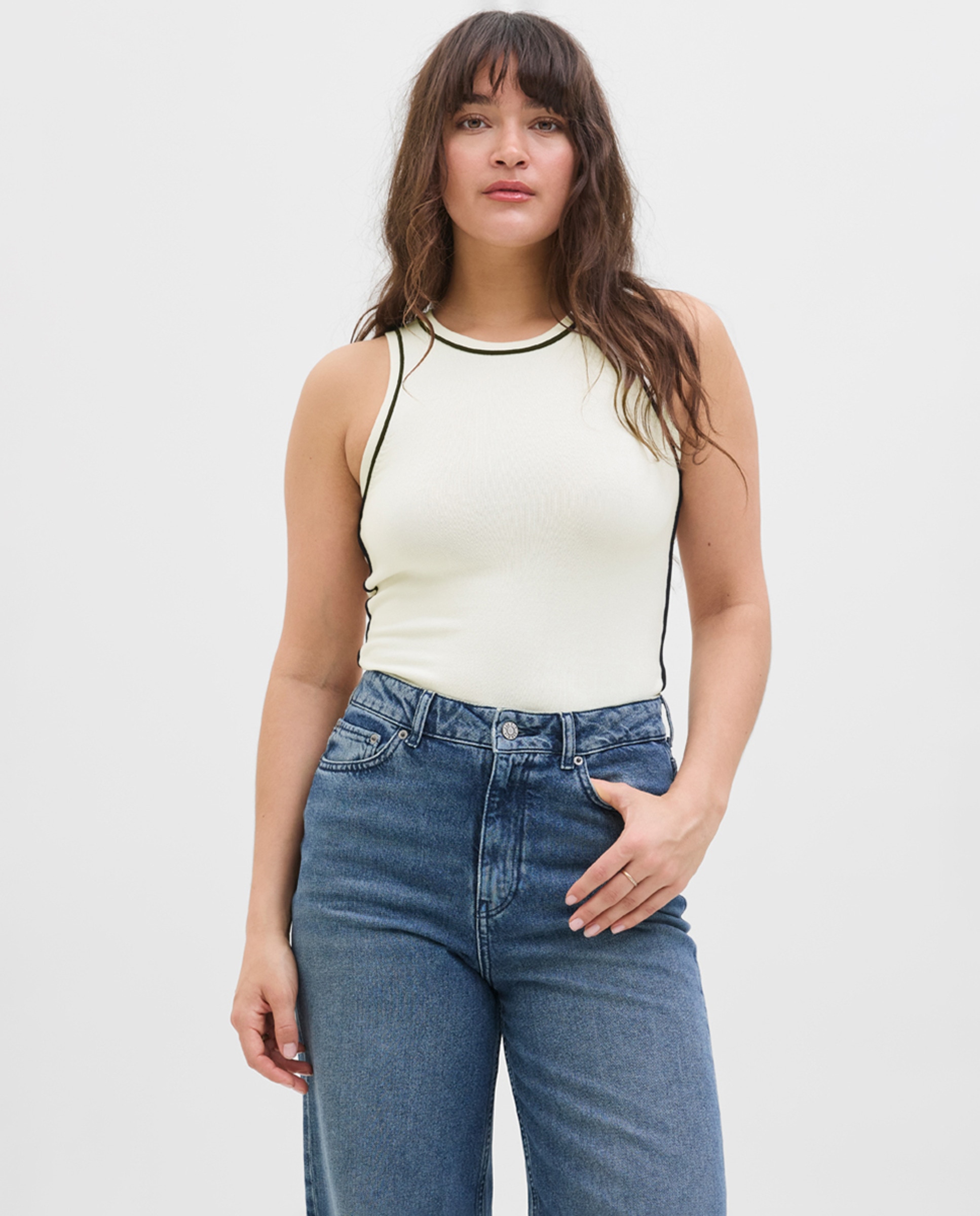Top de Ponto Liso Branco-1