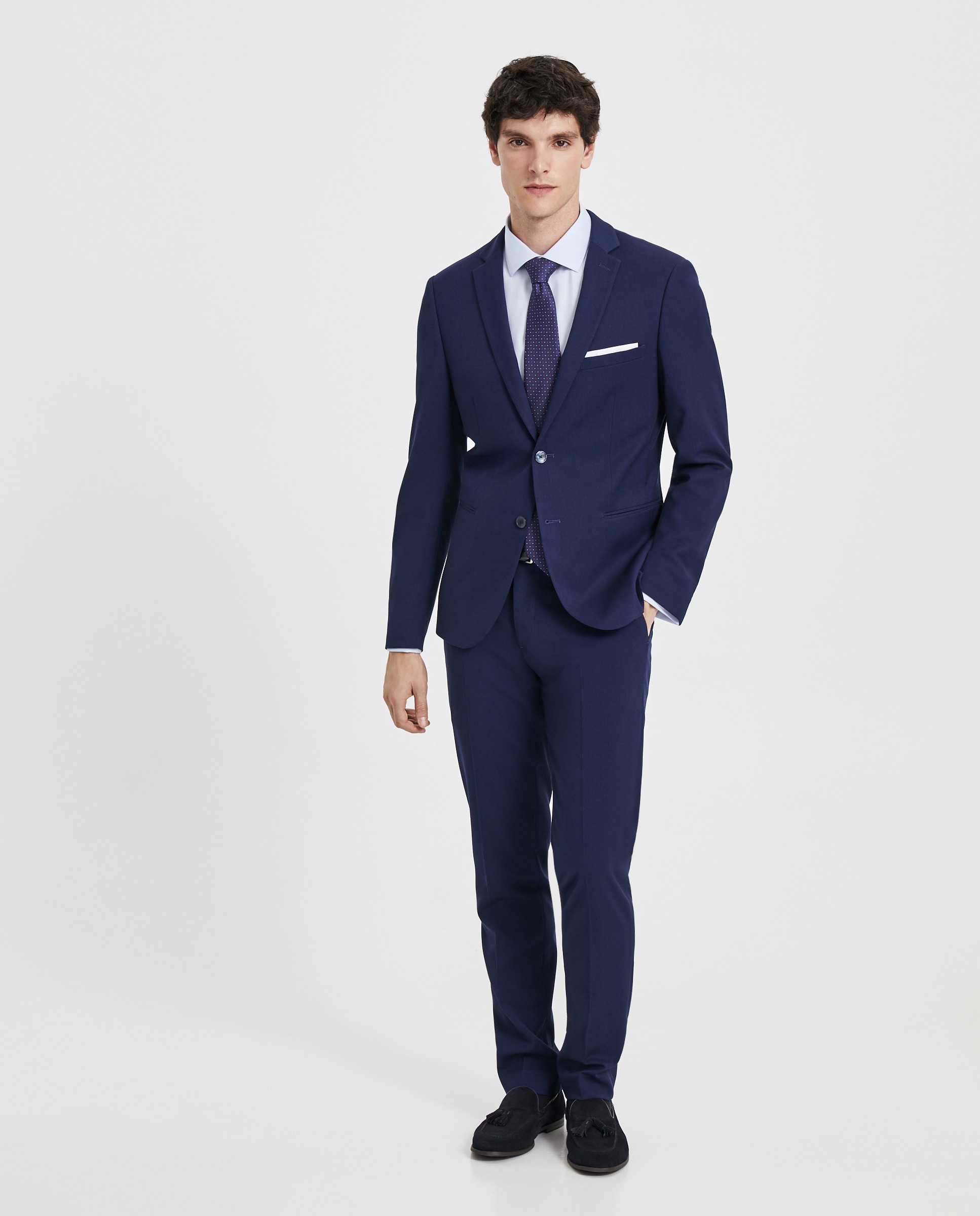 Camisa Formal de Punho Duplo Coolmax 410 Azul Claro-2