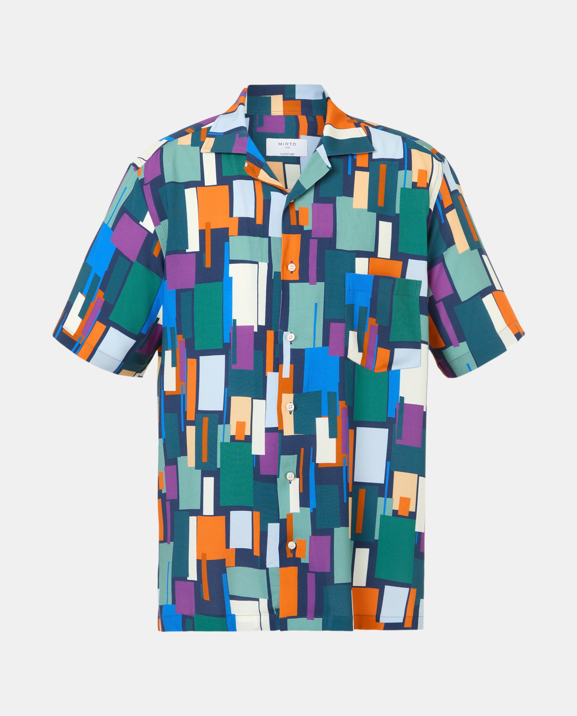 Camisa Havaiana Estampada com Manga Curta Multicolor-4