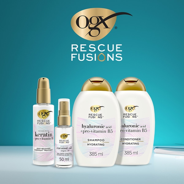 Rescue Fusions moisturising conditioner with hyaluronic acid and pro-vitamin B5 flask 385 ml