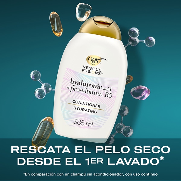 Rescue Fusions moisturising conditioner with hyaluronic acid and pro-vitamin B5 flask 385 ml