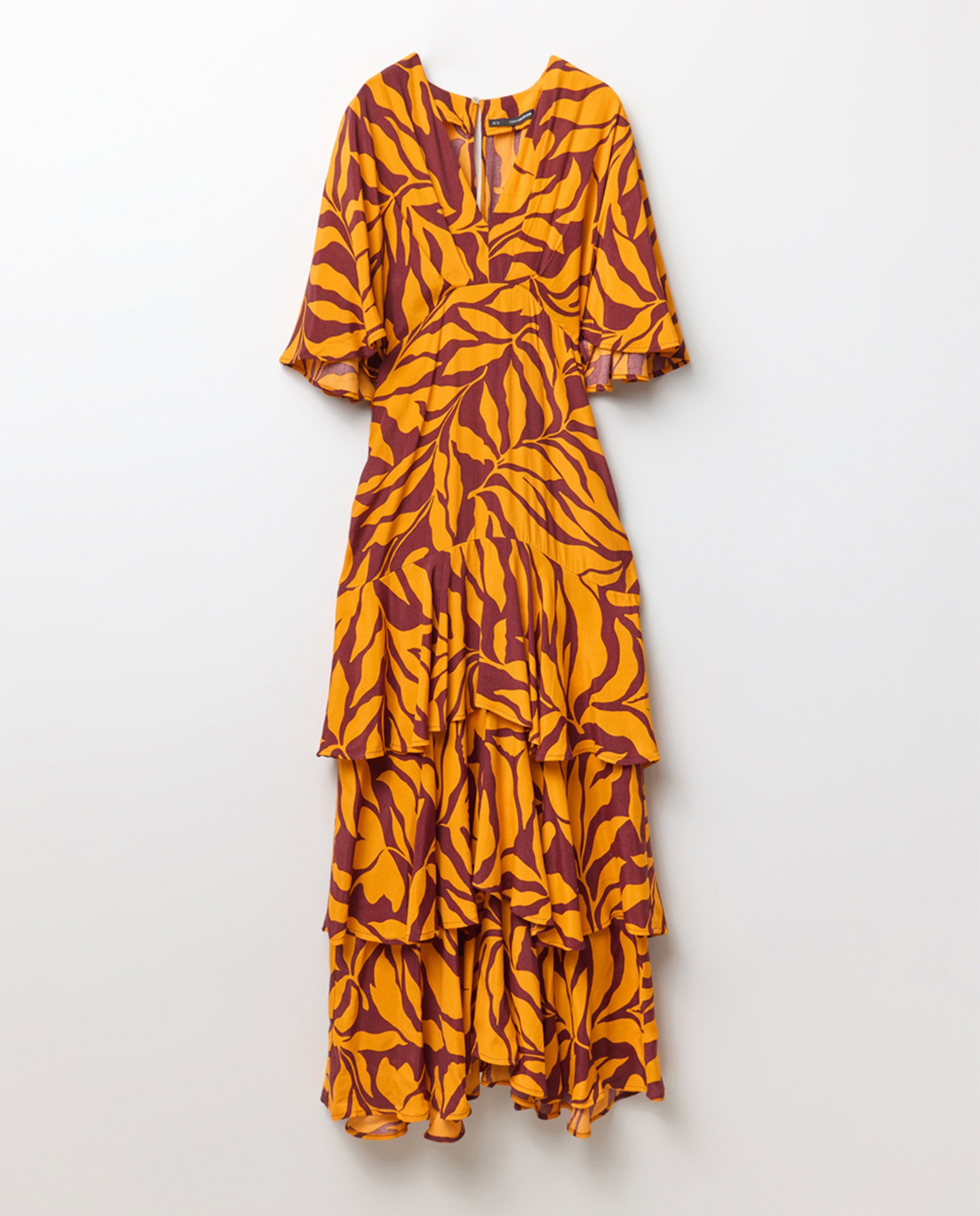 Vestido de Capas com Estampado Laranja-6