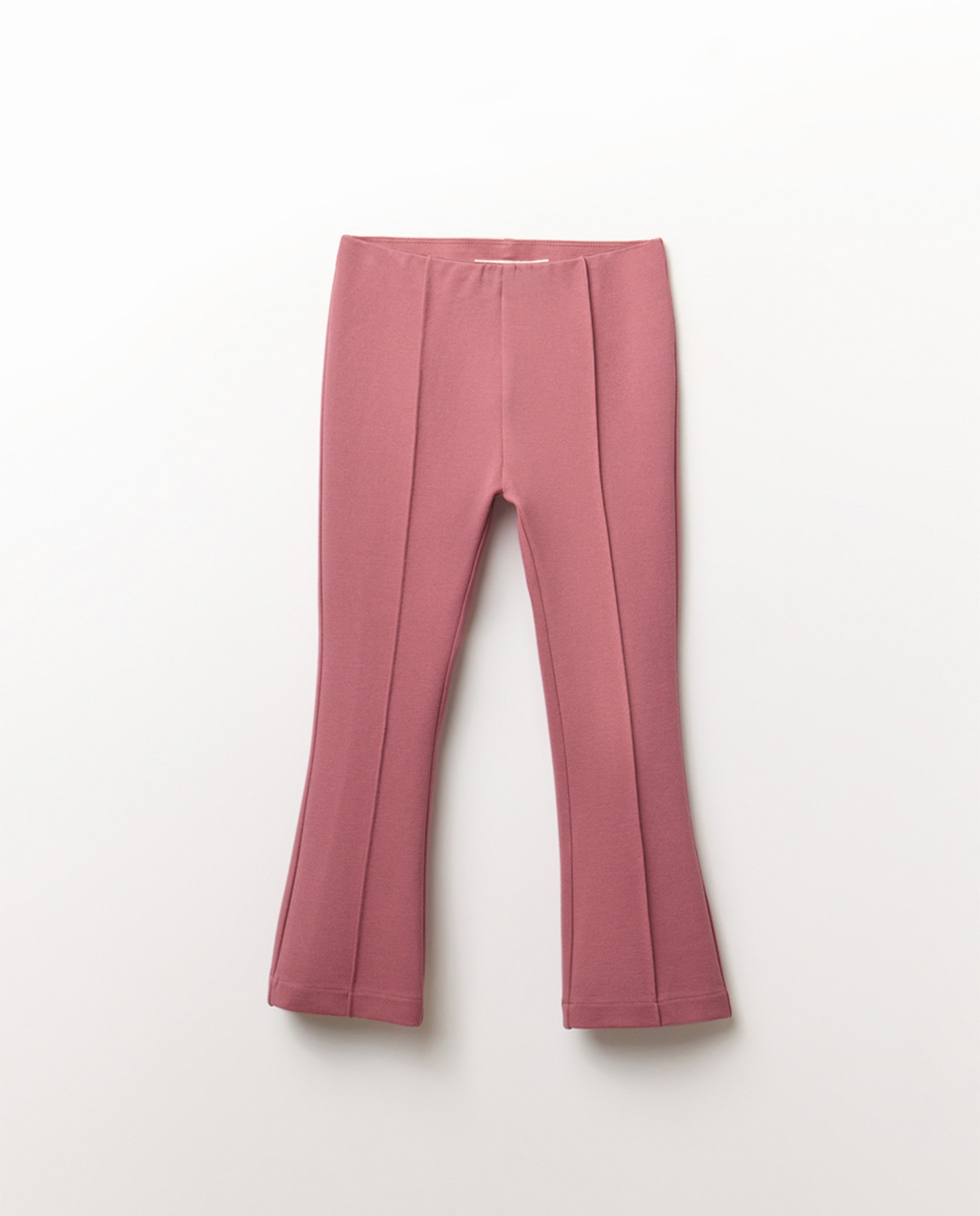 Leggings à Boca de Sino de Malha Rosa-escuro-1