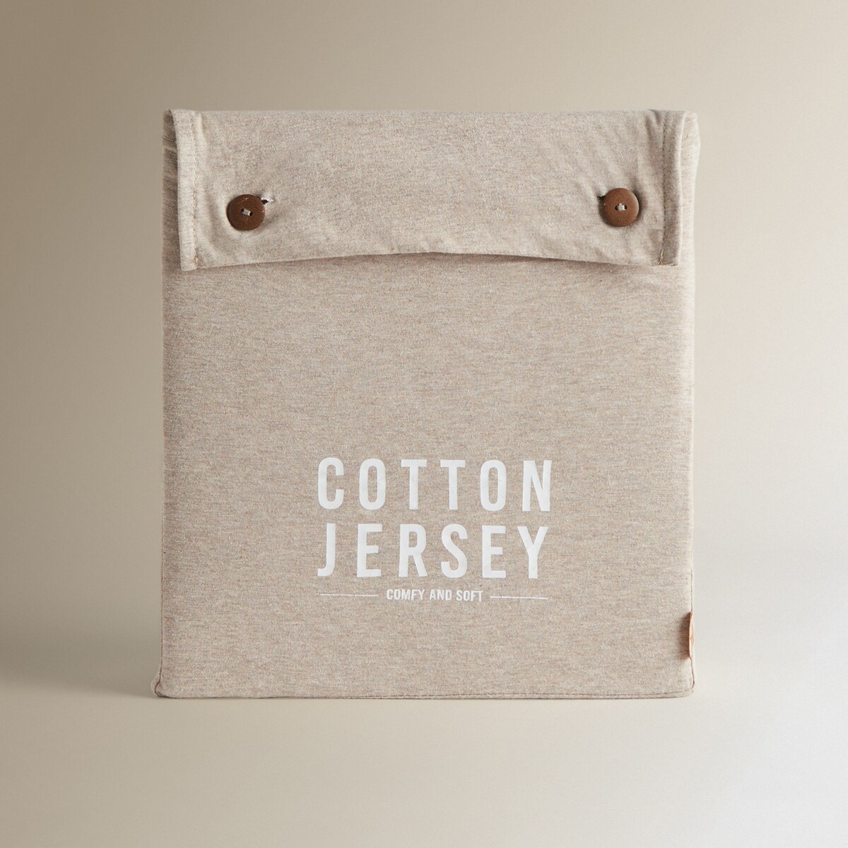 Conjunto de Capa de Edredão de Algodão Jersey New Bege-7