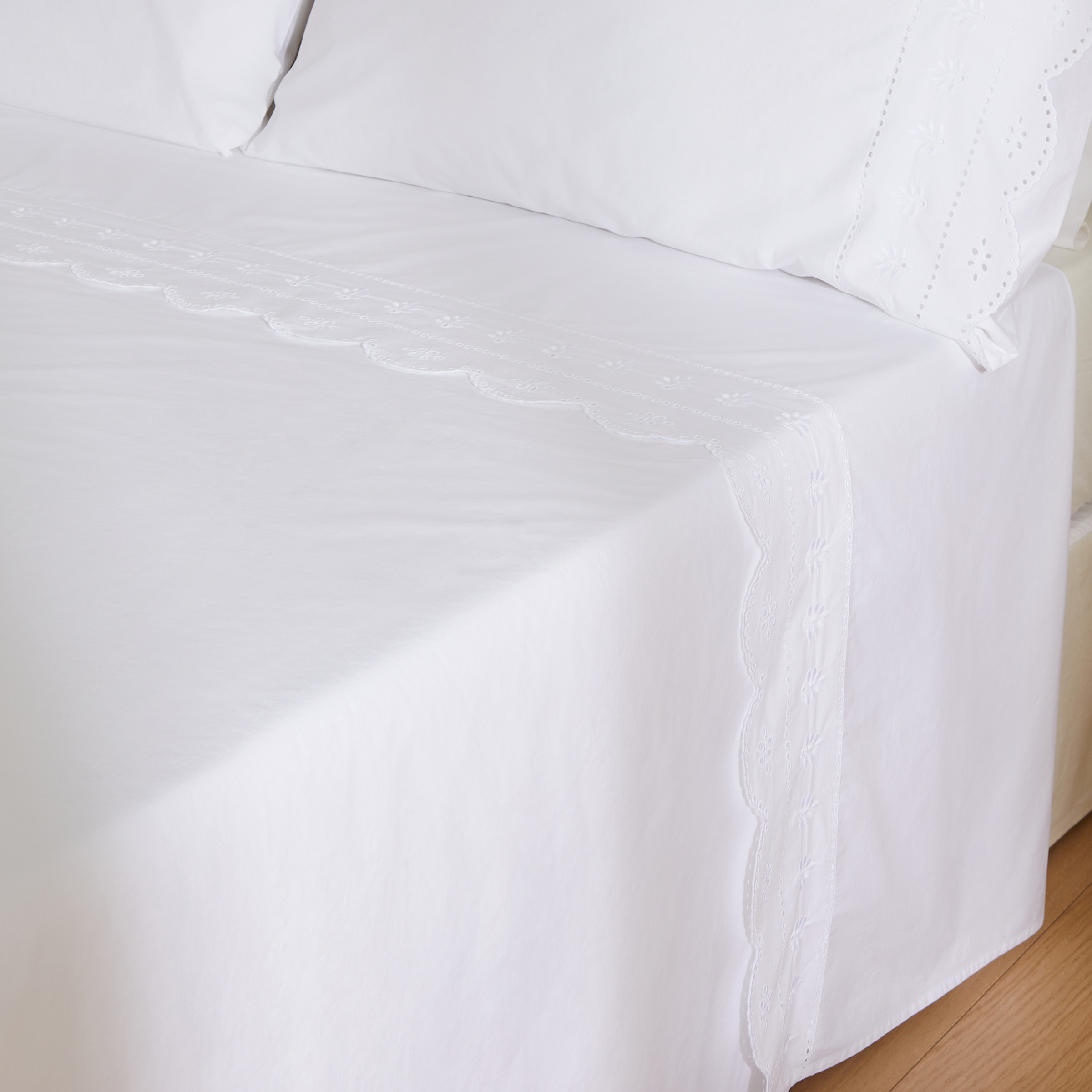 Conjunto de Lençóis de Algodão Nina Branco-2