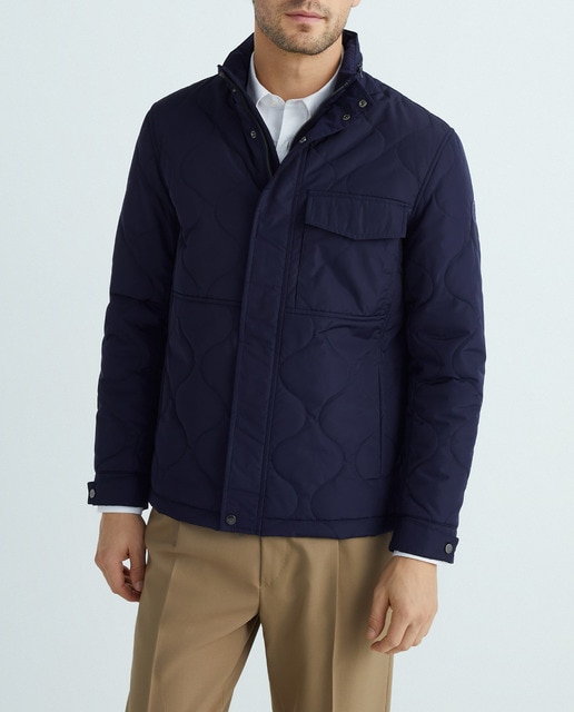 Imagen 0 de Parka corta hombre regular fit guateada capucha oculta marino