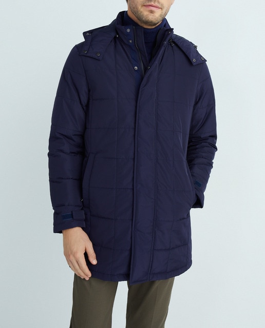 Imagen 0 de Parka larga hombre regular fit capucha desmontable marino