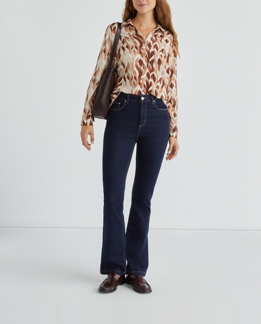 Imagen 0 de Camisa de mujer estampada manga larga