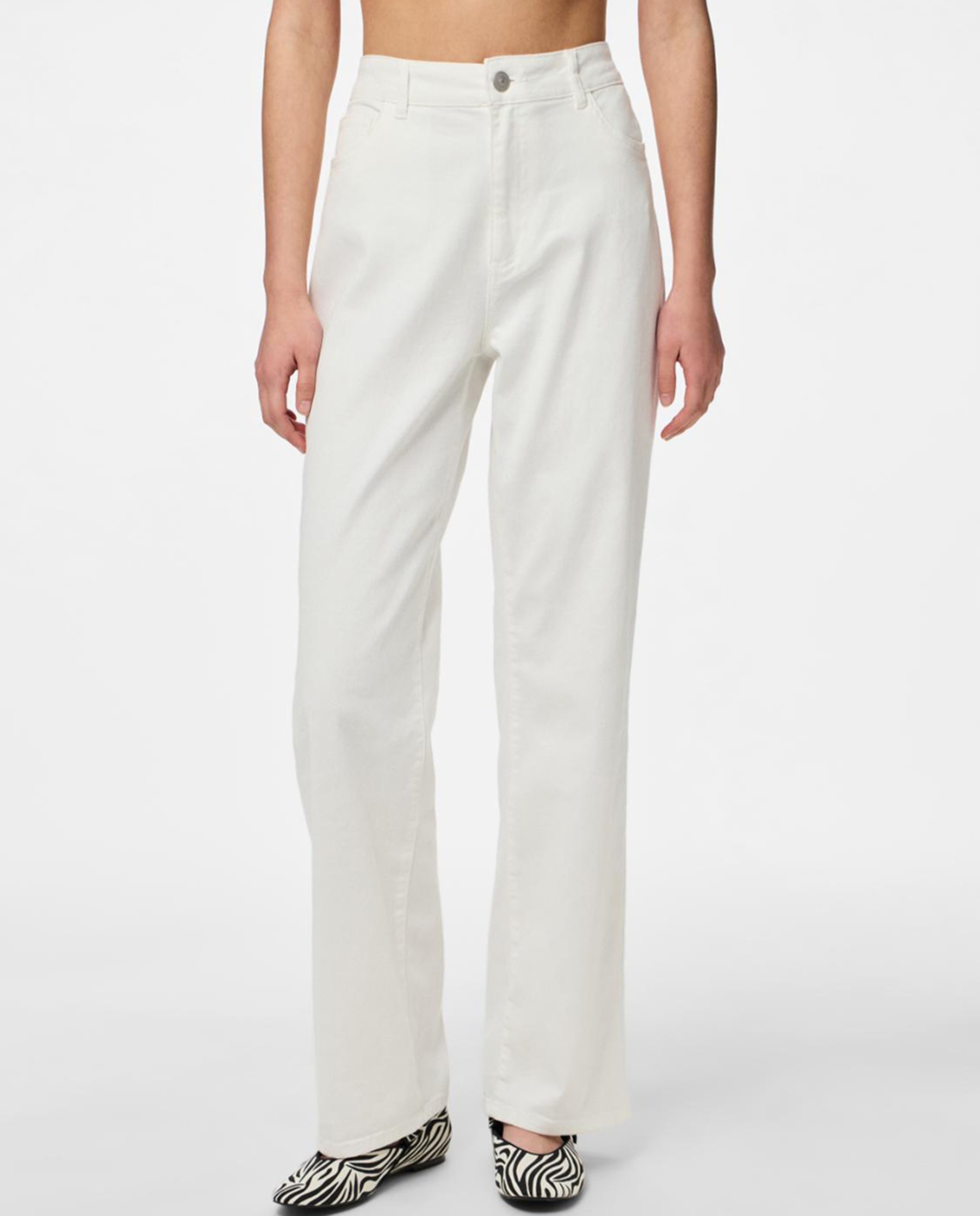 Jeans com Animal Print de Leopardo Branco-4